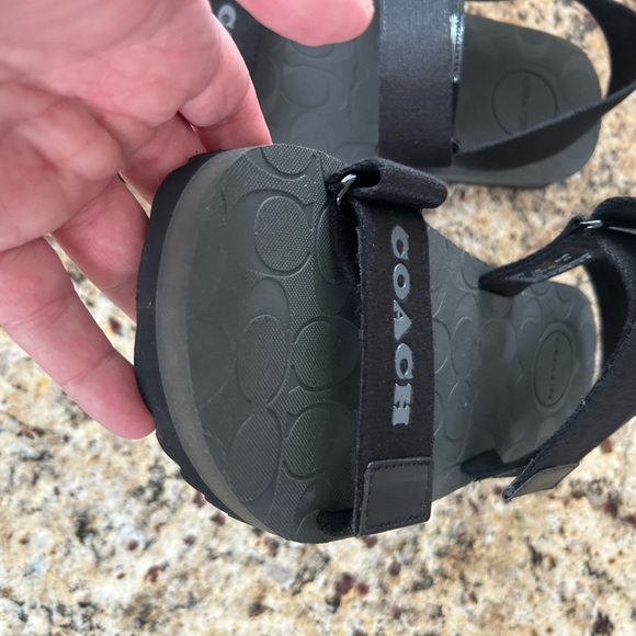 NIB Mens Coach Black Sandals Size 10 - Picture 7 of 8